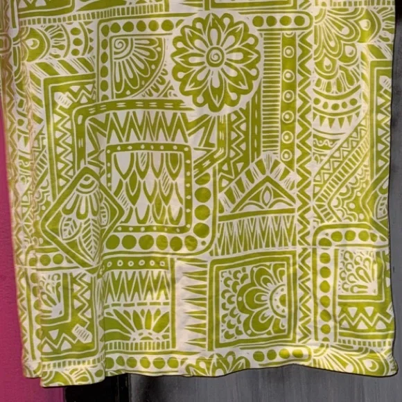 NWT Ashro Dress Size L Green White Long Sleeve Knee Length Garden Party Church - Picture 7 of 11